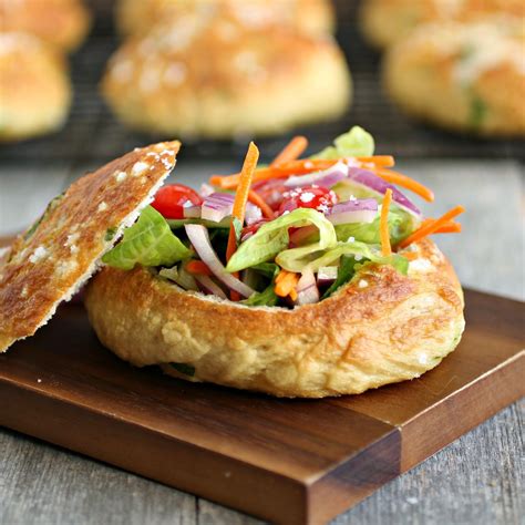 Hungry Couple Herbed Salted Pretzel Bread Salad Bowls