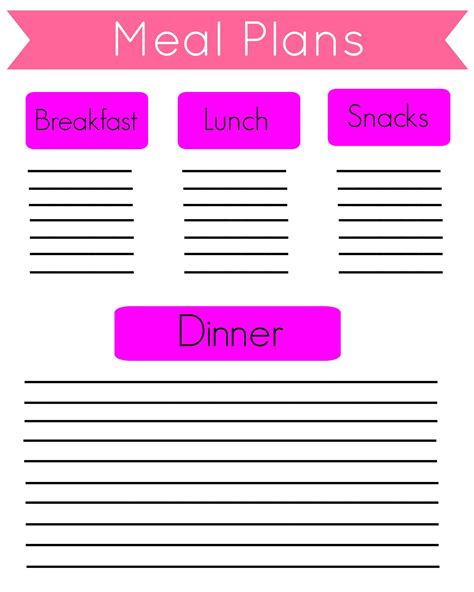 Meal Plan Worksheet Printables Hot Sex Picture