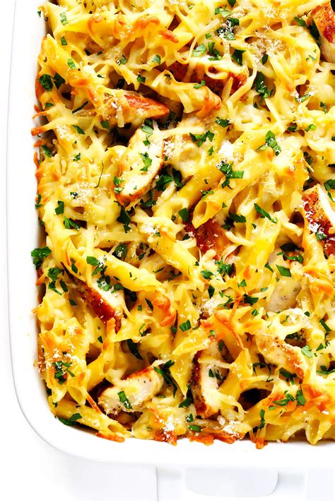 My favorite pasta shape for baked pasta casseroles is cellentani.it is also known as cavatappi, amori, spirali, or tortiglione and should be sold at most grocery stores. Chicken Alfredo Baked Ziti | Gimme Some Oven