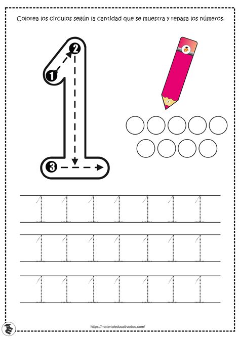 Cuadernillo De Trabajo Para Realizar Trazos Y Colorear Los Numeros Del