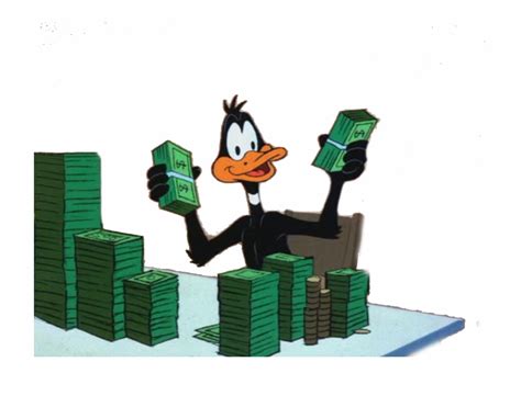 ~transparent Daffy Counting Stacks 4 Ur Blog~ Daffy Duck With Money Transparent Png Download