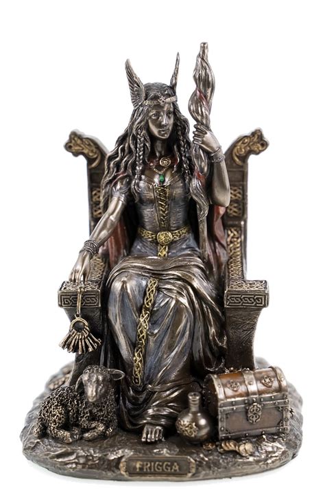 Germaniche dea Frigga signora Odins su trono Frigg Odin bronziert personaggio Freya | eBay