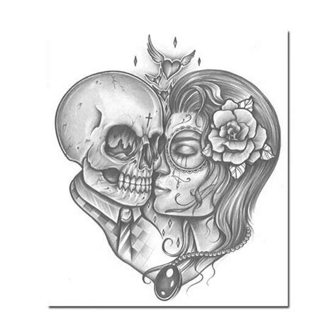 Kissing Skull Skull Couple Tattoo Tattoos Tattoo Design Drawings