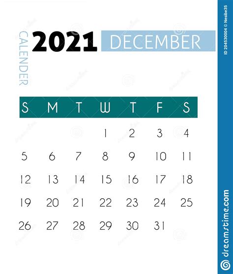Year 2021 Calendar Vector Design Template Simple And Clean Design