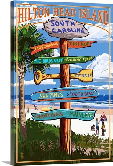 Hilton Head Island South Carolina Destination Signs Retro Travel