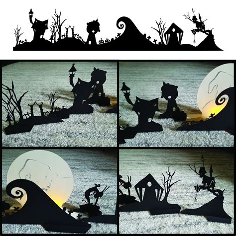 Nightmare Before Christmas Halloween Town Diy Stand Up Paper Etsy