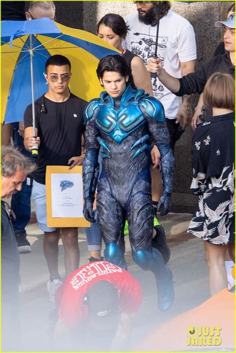 Xolo Maridueña Seen On Blue Beetle Set For First Time In Full Costume