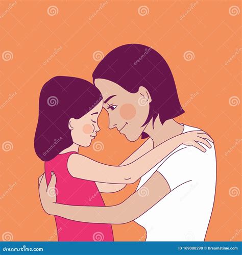 Madre E Hija Abrazándose Cálidamente Madre Consolando A Su Hijo