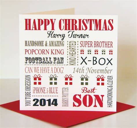 Family christmas pictures holiday pictures christmas minis christmas photo cards family photos mother son photography family photography photography ideas mommy and son. Personalised Son Christmas Card / Daughter Card By Lisa ...