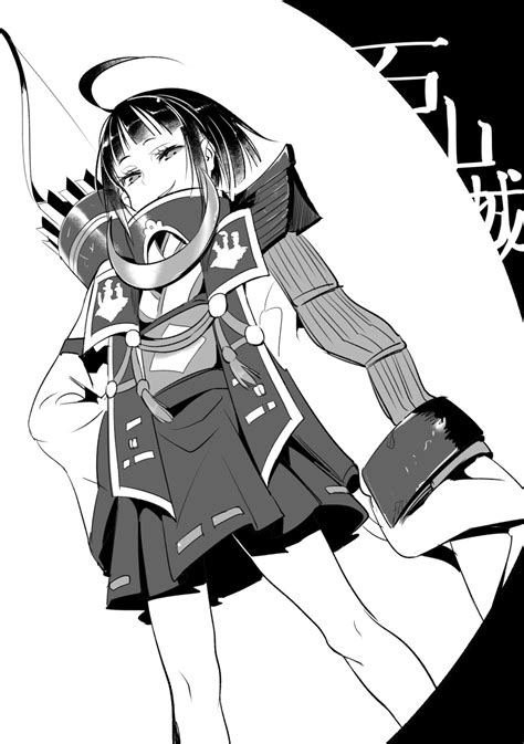 Safebooru 1girl Absurdres Ahoge Armor Arrow Black Hair Bow Weapon Highres Ishiyama Looking
