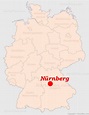 Nürnberg auf der Deutschlandkarte