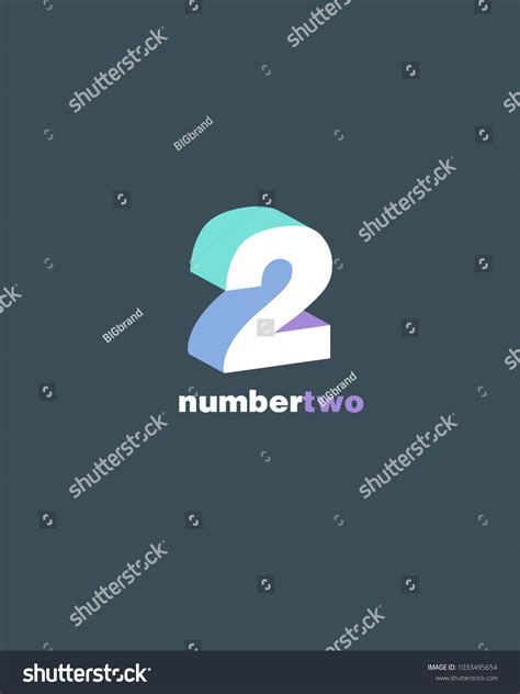 3d Number 2 Two Vector Template Royalty Free Stock Vector 1033495654