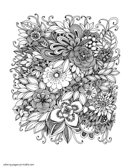 Spring Flowers Coloring Sheets For Adults Coloring Pages Printablecom