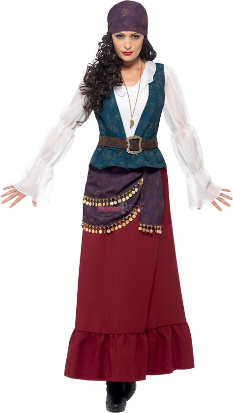 Smiffys Licensed Ladies Deluxe Pirate Buccaneer Beauty Costume Caribbean Costume Wench