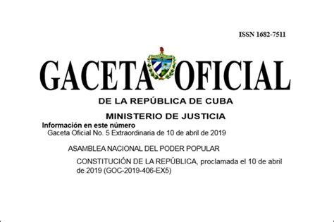 Gaceta Oficial De La República De Cuba Publica Nueva Constitución 5