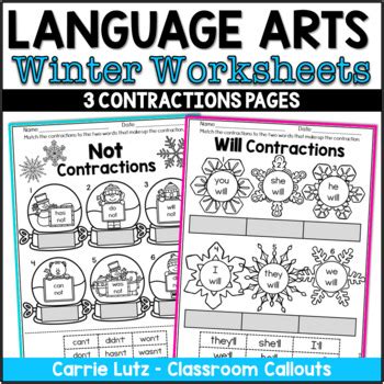 winter worksheets  carrie lutz teachers pay teachers