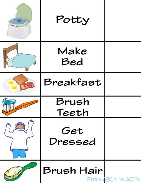 Print a set of daily routines flashcards, or print some for you to colour in and write the words! Printable Morning Routine Visual Schedule | Visual schedule, Morning routine kids, Kids schedule