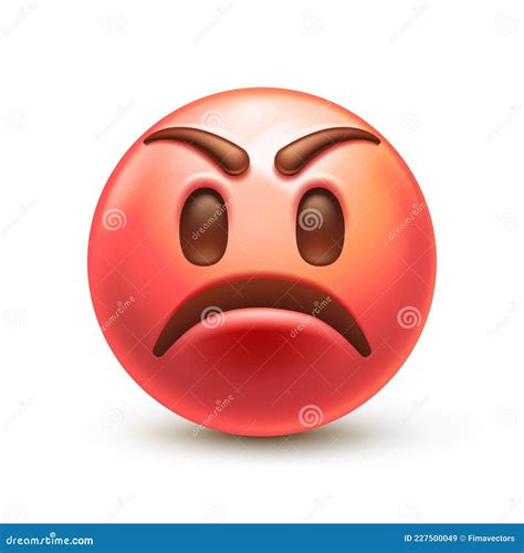 Angry Pouting Emoji Stock Vector Illustration Of Circle 227500049