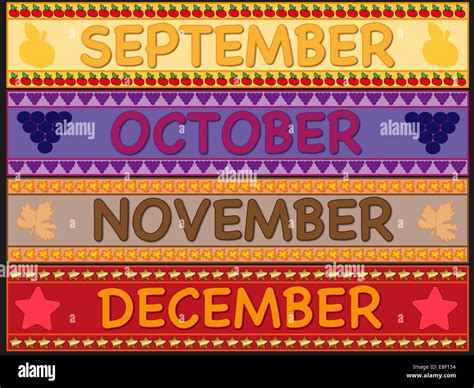 Illustration Of September October November December Stock Photo Alamy