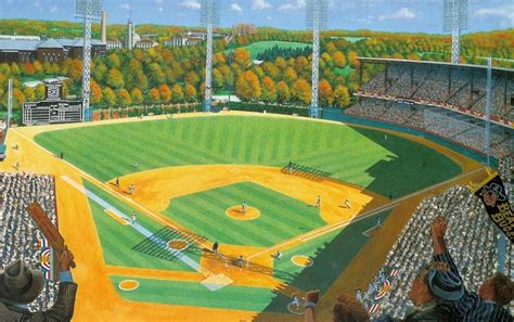 Old Classic Painted Ballparks Variations Forbes Field Mlb Stadiums