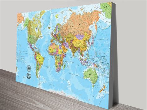 Bespoke World Travel Push Pin World Map Canvas Artwork Sydney
