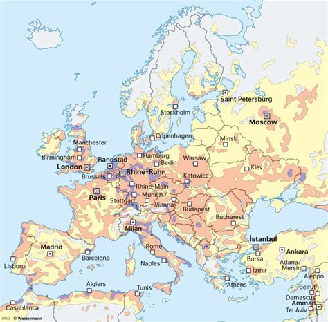 Diercke Weltatlas Kartenansicht Europe Population Density And