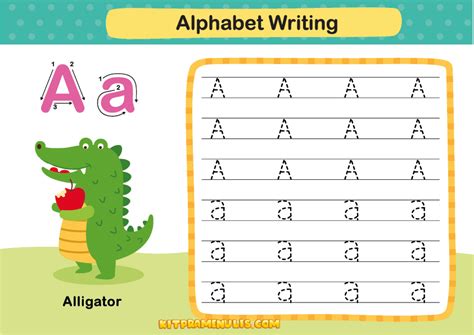 Latihan Menulis Abc Pra Sekolah 26 Huruf A Z Alphabet