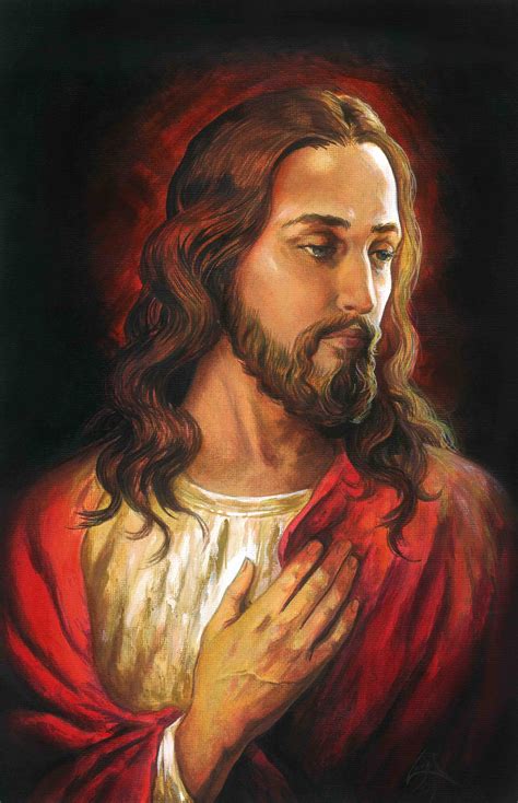 Jesus Christ Watercolor Based On Engraving Vincent Caruso Canson