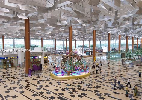 Interior Of Departures Hall At Modern New Terminal 3 At Changi Airport