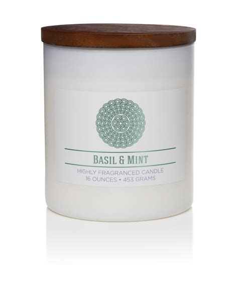 Colonial Candle Basil And Mint 16 Oz Aromatherappy Candle White