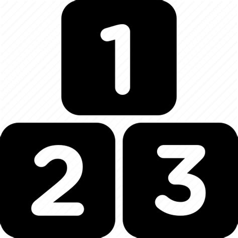 123 Blocks Cubes Digits Numbers Preschool Rankings Icon