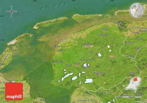 Satellite Map Of Friesland