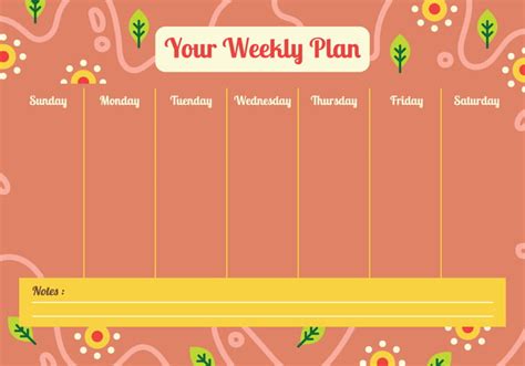 Your Weekly Calendar Vector Eps Svg Uidownload