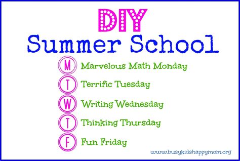 Do It Yourself Summer School From Busy Kids Happy Mom