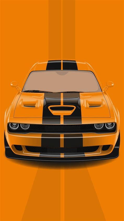 Vector Illustration Of Chryslers Dodge Challenger Srt Hellcat With