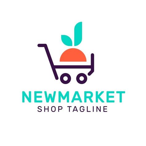 Free Vector Supermarket Logo Style With Shop Tagline Supermarket