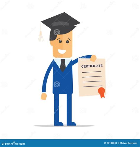 Businessman Illustration Of Obtaining Degree Diploma University