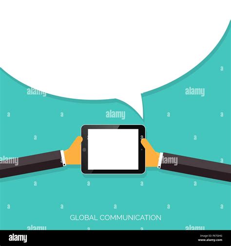 Flat Social Media And Network Concept Global Communication Connection