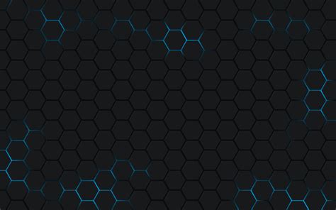 Blueblack Hexagon Grid Full Hd Wallpaper And Background Image