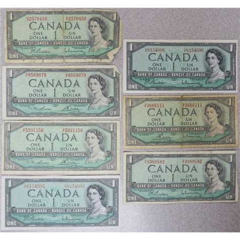 7 1954 1 Dollar Canadian Bills Schmalz Auctions