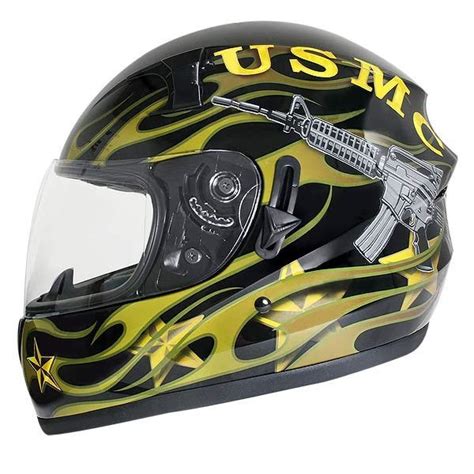 Hawk St 1150 Marine Corps Glossy Dual Visor Full Face Motorcycle Helmets Motorcycle Helmets