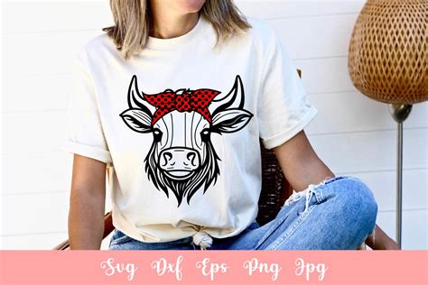 Cute Cow With Bandana Svg File Graphic By Sintegra Creative Fabrica