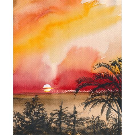 Palm Beach Sunset Printed Backdrop Backdrop Express