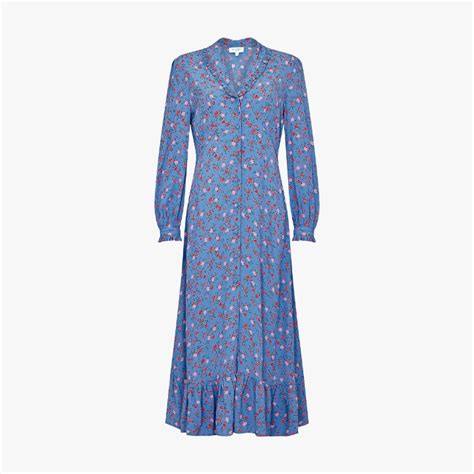 Kate Middleton Wearing The Ghost Anouk Dress In Blue Floral Print