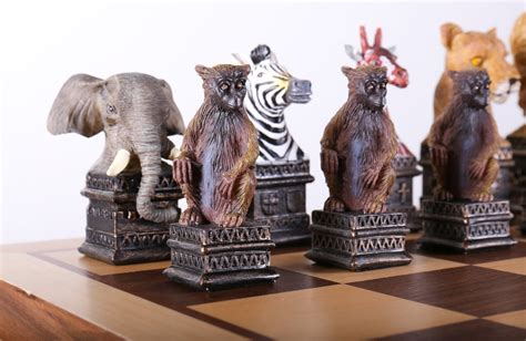 Animals Of The Savanna Chess Set With Storage Board Chess House