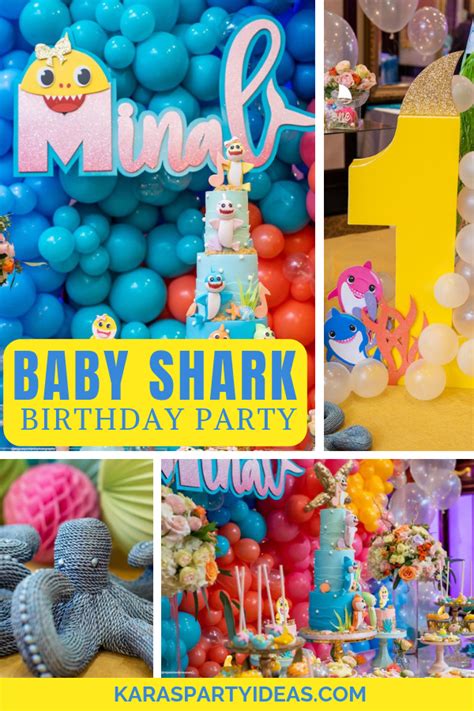 Make waves with baby shark birthday party decor. Kara's Party Ideas Baby Shark Birthday Party | Kara's ...