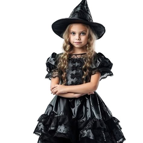 foto de una niña bruja malvada positiva disfrazada de halloween de carnaval png aterrador