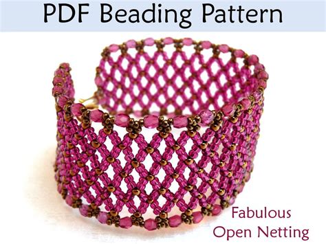 Beading Pattern Netting Stitch Bra Beaded Bracelets Tutorial