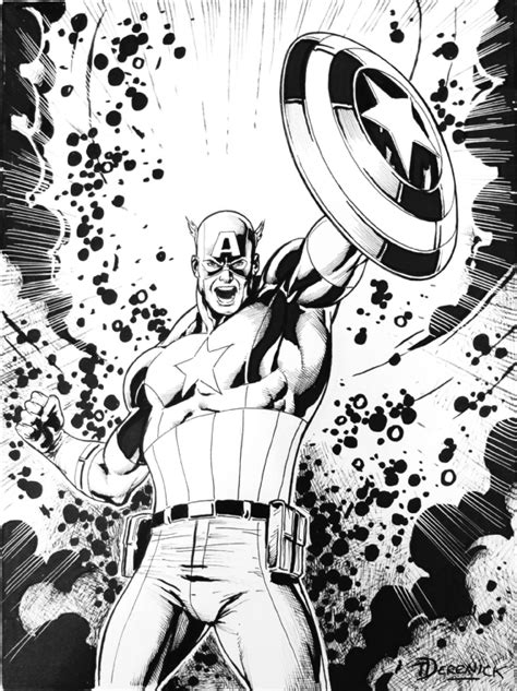 Captain America Pin Up Commission By Tom Derenick In Gregory Glikss