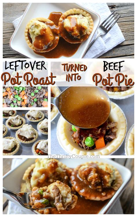 Just slice the leftover pot roast into thin strips, add a can of cream of mushroom soup, one cup of beef broth, and put the whole thing in the slow cooker. Beef Pot Pie Tarts Made From Leftover Pot Roast